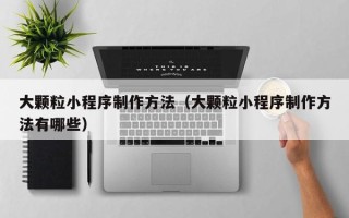 常宁大颗粒小程序制作方法（大颗粒小程序制作方法有哪些）